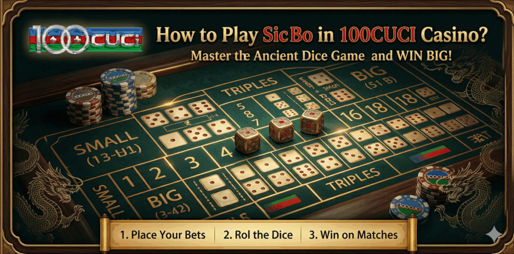 Sic Bo table layout and dice odds guide at 100CUCI Malaysia